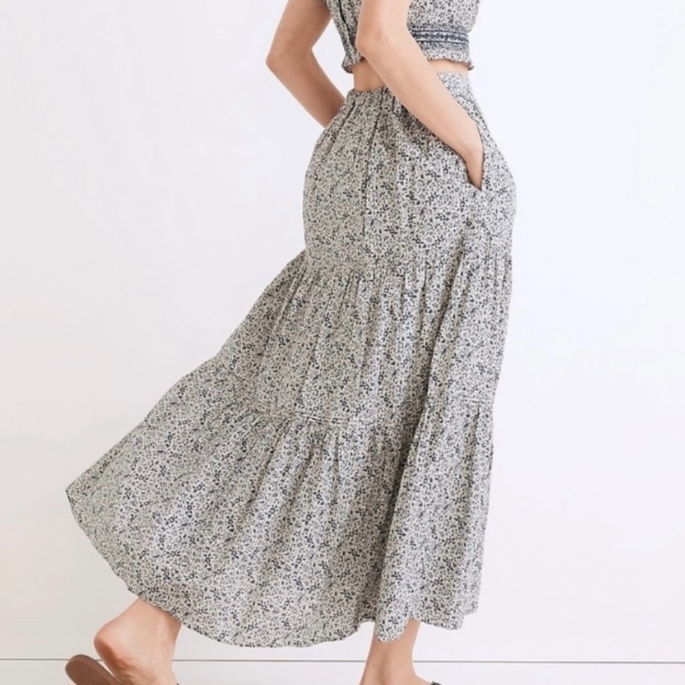Madewell | Blue & White Tiered Skirt | NEW!